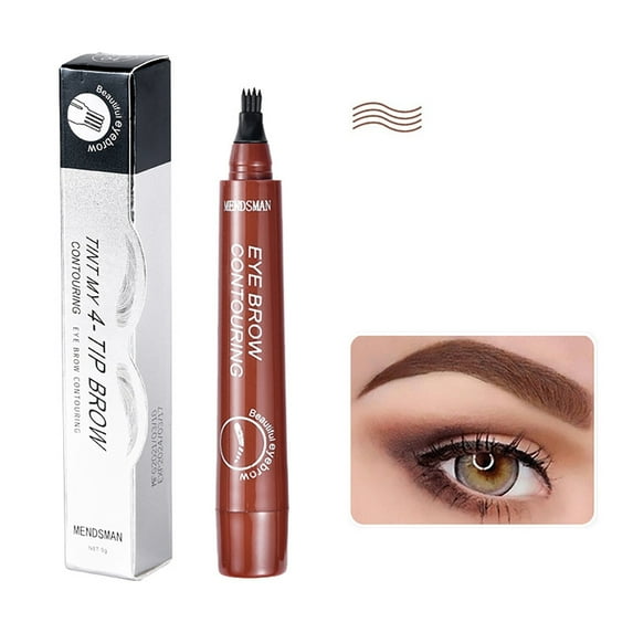 Eyeshadow - Red - Four Pronged Eyebrow Pencil: Sweat Proof Non Smudging with A Wild Four Head Design for Precise and Distinct Liquid Eyebrow Application. 10Ml, 1 Eyeshadow Stick, E Makeup Organizer
