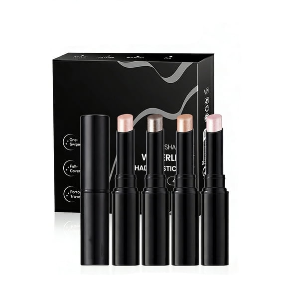 Eyeshadow Stick, 4 Colours Glitter Cream Eyeshadow Pen, Highly Pigmented Eyeshadow Pencil, Crayon Set, Waterproof & Durable Eye Make Up Set, Creamy Eye Shadow Pencil, Makeup Pen Tool