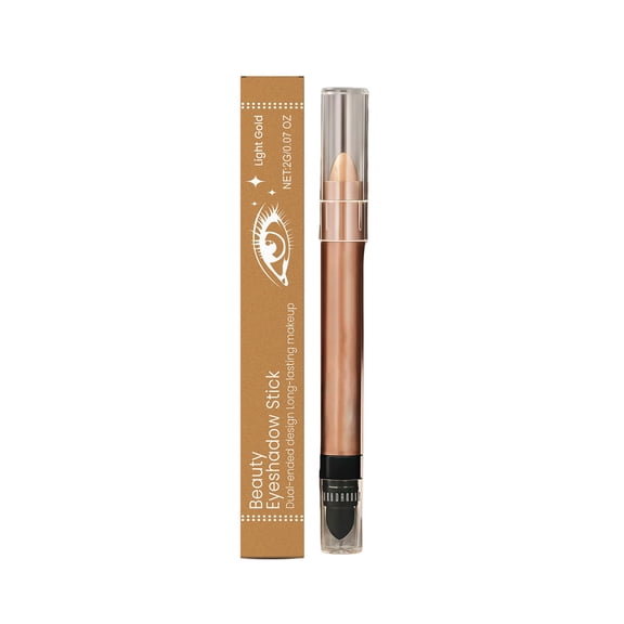 Eyeshadow Stick with Blending Brush, 2 in 1 Matte Cream Eyeshadow Long-Lasting Crease-Proof Eye Shadow Eyeliner Pencil High Pigmented Neutral Highlighter Makeup Crayon
