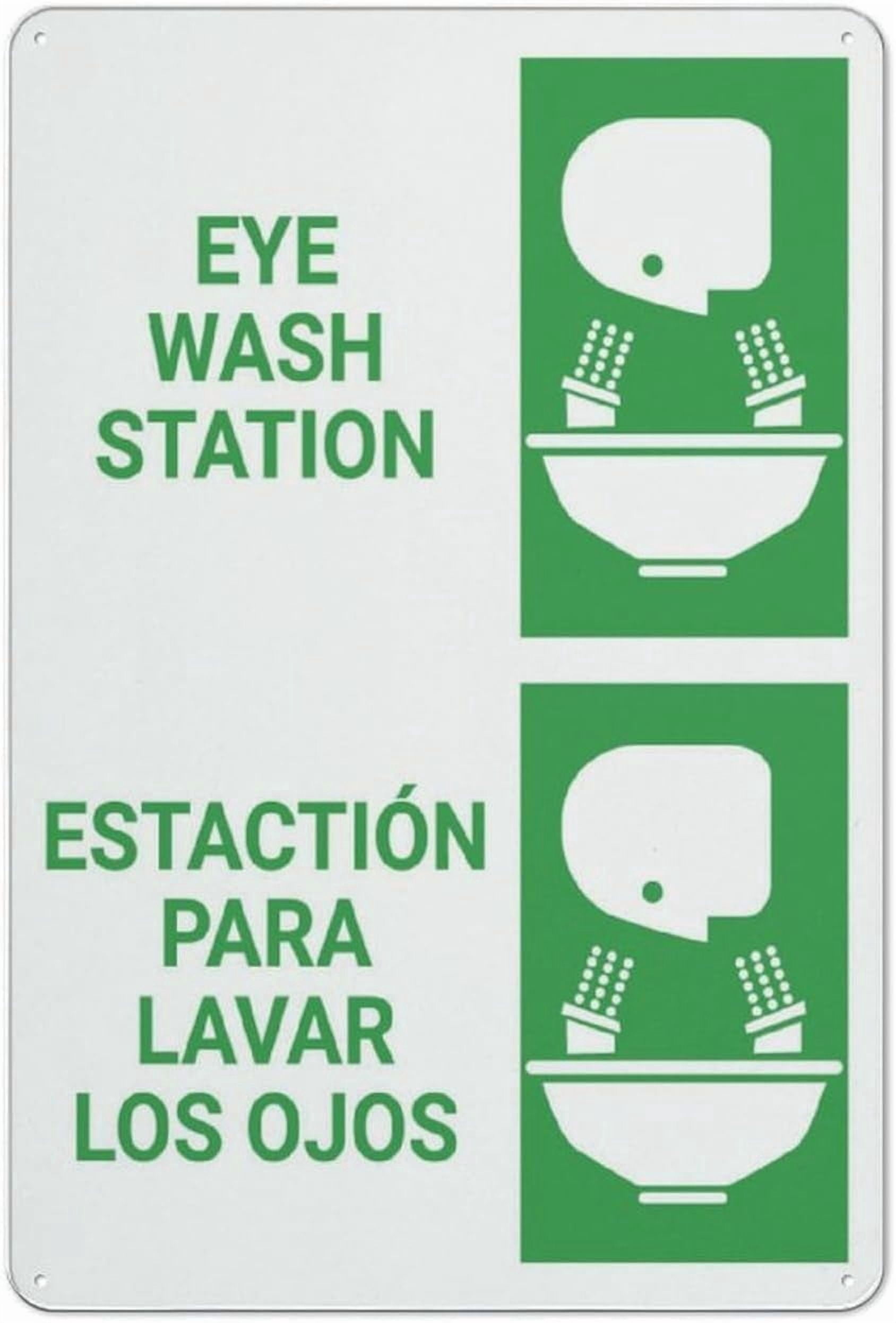 Spanish Sign Posts Eyewash Station Bilingual Spanish Sign 8