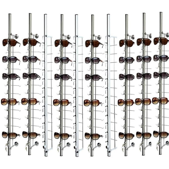 Eyewear Display Sunglass Display Stand Store Retail Display Glasses Holder Stand Sunglasses Display Stand Sunglasses Sunglasses Rack (Wall Riser Display 120 Pairs(With Lock))