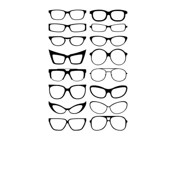 Eyewear Specs Frames Vinyl Wall Sticker Eye Glasses Frames Art Decals Optical Shop Optometrist Office Window Door Decor 86X56Cm