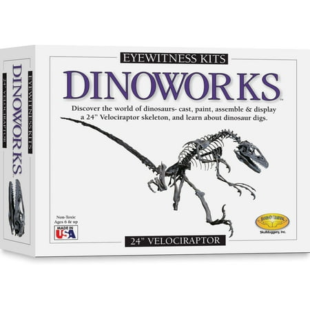 Eyewitness Kits Perfect Cast Dinoworks 24" Velociraptor Cast, Paint, Display and Learn Craft Kit