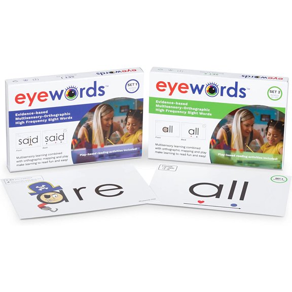 Eyewords- Multisensory Orthographic High Frequency Sight Word Teaching Cards Bundle, Sets 1&2