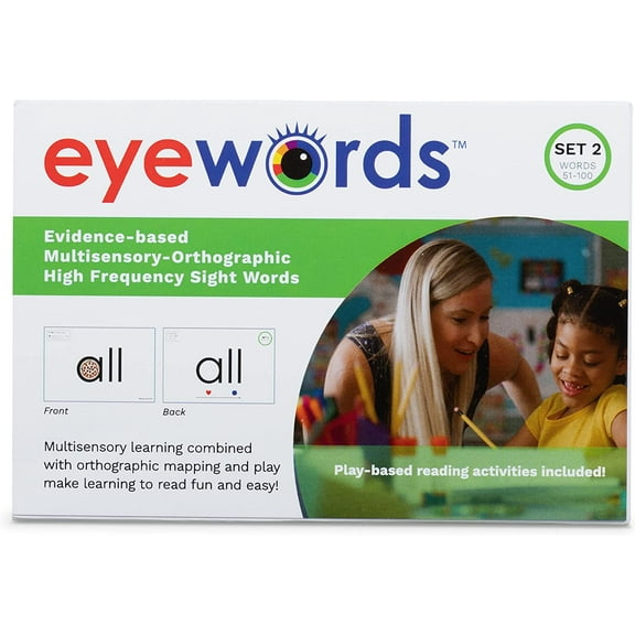 Eyewords Multisensory-Orthographic Sight Word Teaching Cards, Set #2, Words 51-100