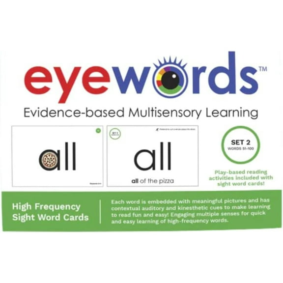 Eyewords Multisensory Sight Word Cards, Set #2, Words 51-100
