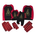 thumbnail image 1 of Eygvbb Christmas Pajamas Women Matching Family Pajama Set Raglan Long Sleeve Tee Golden Christmas Tree Graphic Plaid Long Pants Two Piece Sleepwear Cozy Loungewear, 1 of 4