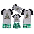 thumbnail image 1 of Eygvbb Christmas Pajamas Women Matching Family Pajama Set Raglan Short Sleeve Top with Christmas Tree Ornament Print, Plaid Shorts Two‑Piece Sleep Outfit Casual Loungewear, 1 of 6