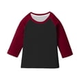 thumbnail image 1 of Eygvbb Girls Tops Kids Raglan 3/4 Sleeve Crew Neck T‑Shirt Casual Pullover Top Basic Daily Outfit Loose Fit Versatile Layering Tee for 3‑14 Years Old, 1 of 6