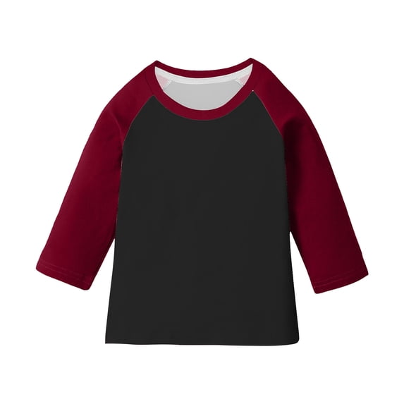 Eygvbb Girls Tops Kids Raglan 3/4 Sleeve Crew Neck T‑Shirt Casual Pullover Top Basic Daily Outfit Loose Fit Versatile Layering Tee for 3‑14 Years Old