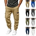 thumbnail image 1 of Eygvbb Men's Cargo Jogger Pants with Pockets Elastic Drawstring Waist Tapered Cuffed Sweatpants for Sports Outdoor Daily Wear, 1 of 9