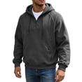 thumbnail image 1 of Eygvbb Men's Quarter Zip Hoodie Long Sleeve Pullover Sweatshirt With Zipper Pockets Drawstring Hood Loose Fit Versatile Trendy Casual Top, 1 of 7