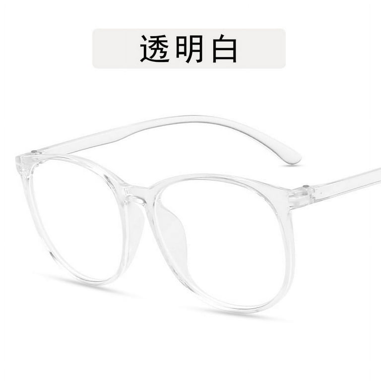 Eyicmarn Adults Glasses Solid Color Anti Blue Ray Plain Glasses Photography Props for Women Men Black Pink Gray White