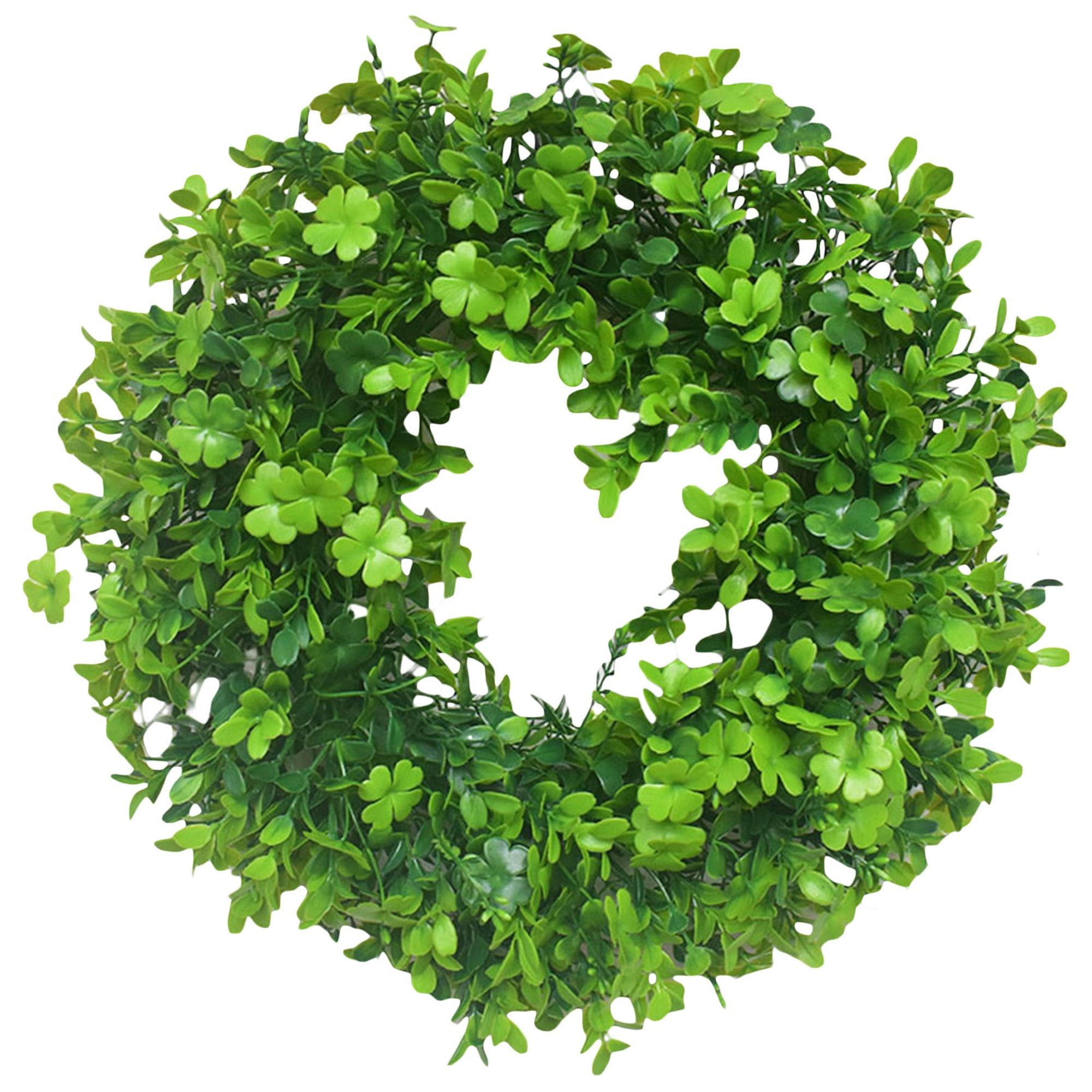 Eyicmarn Artificial Fourleaf Clover Wreath, Holiday Indoor Outdoor