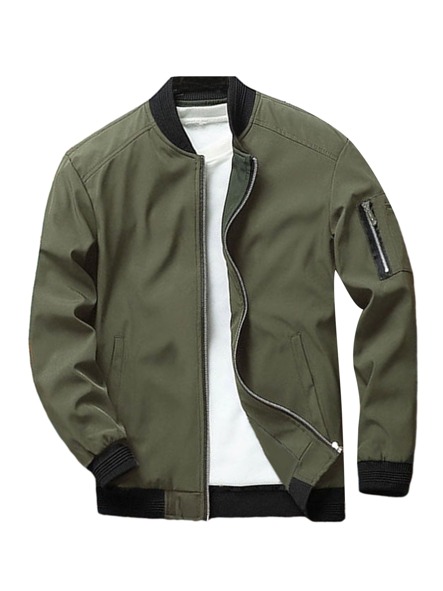 Bomber jacket with contrasting best sale collar