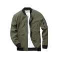thumbnail image 1 of Eyicmarn Men's Bomber Jackets Solid/Contrast Color Stand Collar Long Sleeve Zip Front Coat with Zipper Pocket, 1 of 6