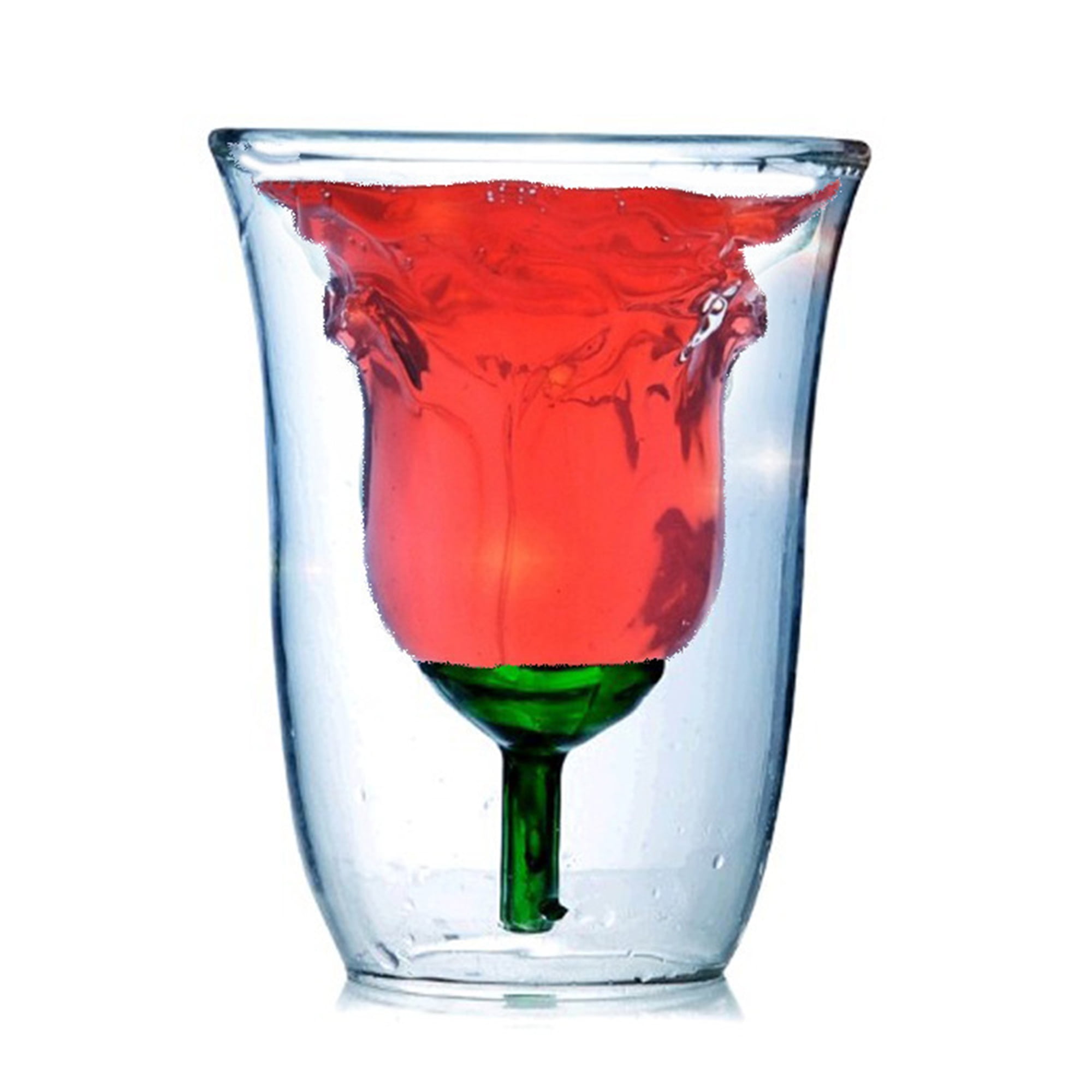 Eyicmarn Rose Wine Drinking Glasses Double Wall Glass Cup Kitchen