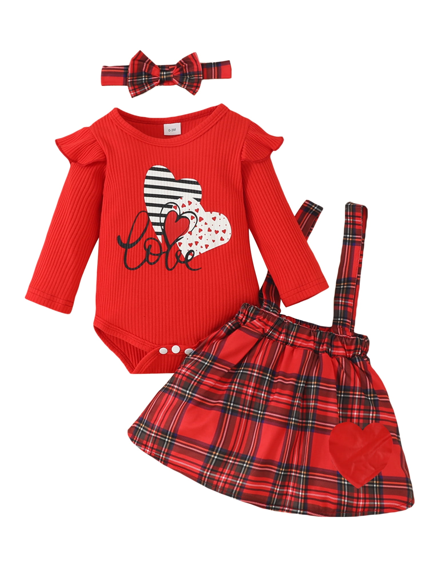 Eyicmarn Toddler Kids Baby Girl Valentine's Day Clothes Outfit Ruffle