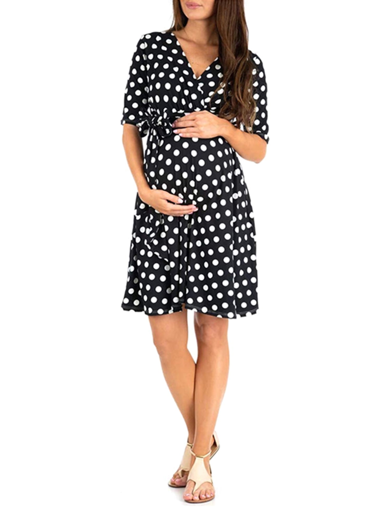 Maternity Dress Long Sleeved SweatyRocks Women's Floral Maternity Dress -  Bohemian Baby Shower & Pregnancy Photoshoot Dress Baby Shower Dress