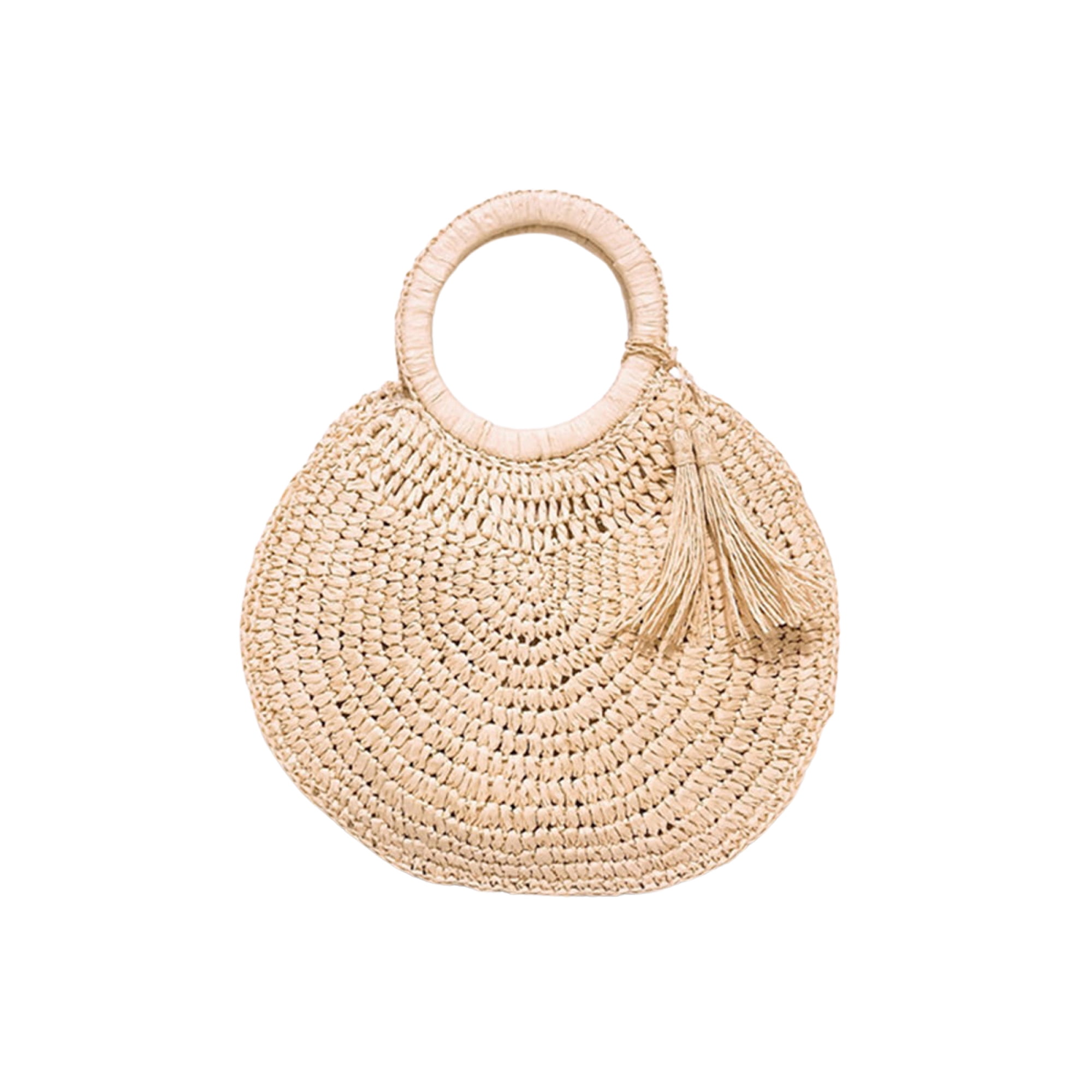 Woven Straw Tote Bag, Portable Double Handle Stylish Handbag