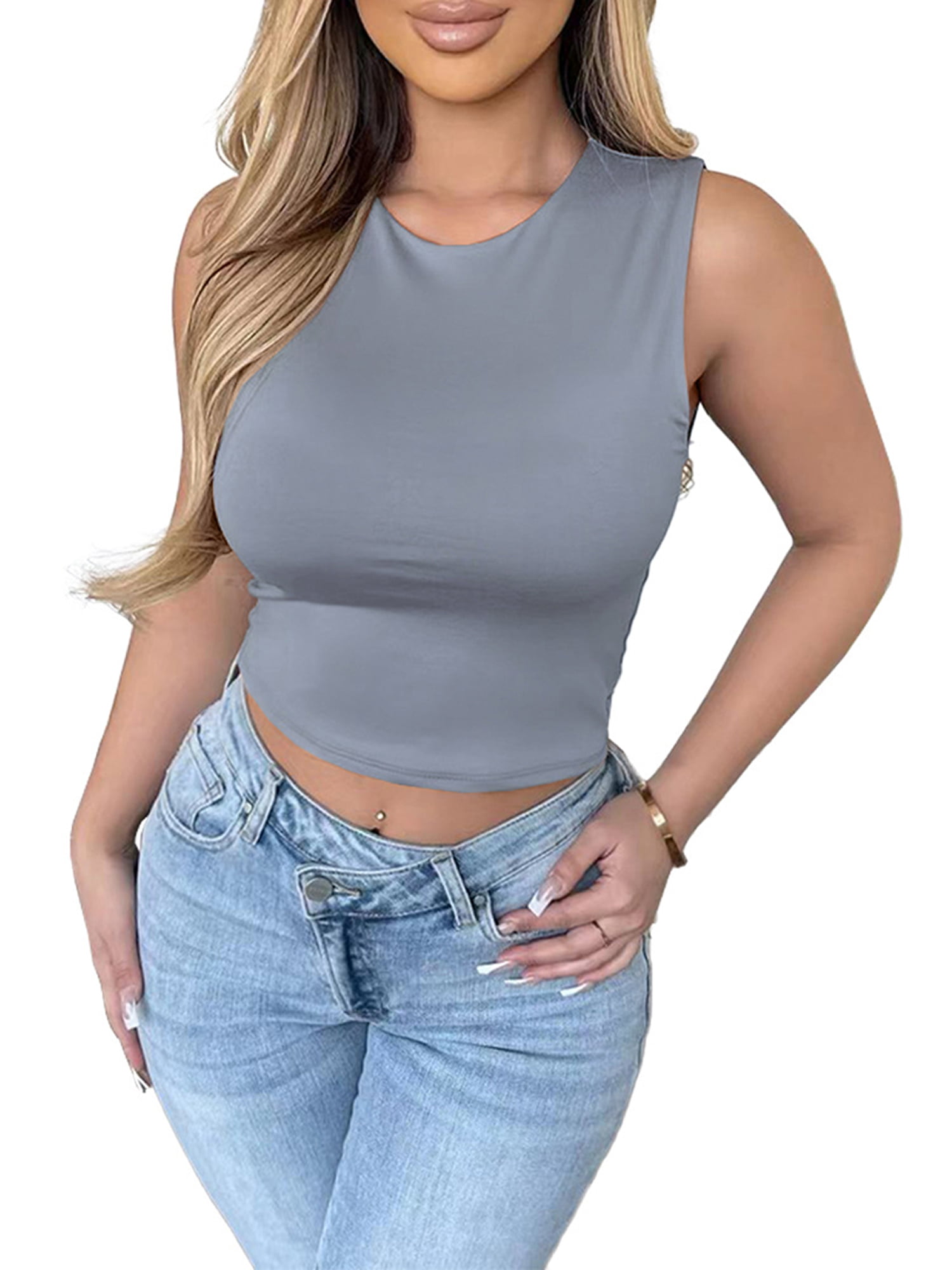 Women Summer Sleeveless Tops Workout Tank Tops For Women T Back Tank Tops  For Women Tank Tops For Women Casual Summer 15 And Under Items Prime Items  Under 1 Dollar Wearhouse.Deals Clearance