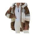 thumbnail image 1 of Eyicmarn Women Thermal Coat, Variegated Color Zipper Open Front Oversize Overcoat in 8 Colors, 1 of 8