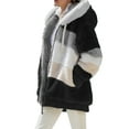 thumbnail image 1 of Eyicmarn Women Thermal Coat, Variegated Color Zipper Open Front Oversize Overcoat in 8 Colors, 1 of 6