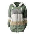 thumbnail image 1 of Eyicmarn Women Thermal Coat, Variegated Color Zipper Open Front Oversize Overcoat in 8 Colors, 1 of 4