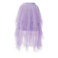 thumbnail image 1 of Eyicmarn Women Tulle Tutu Skirt Irregular Hem Solid Color Multi-layer Elastic Princess Mesh Skirt for Beach Party Streetwear, 1 of 9