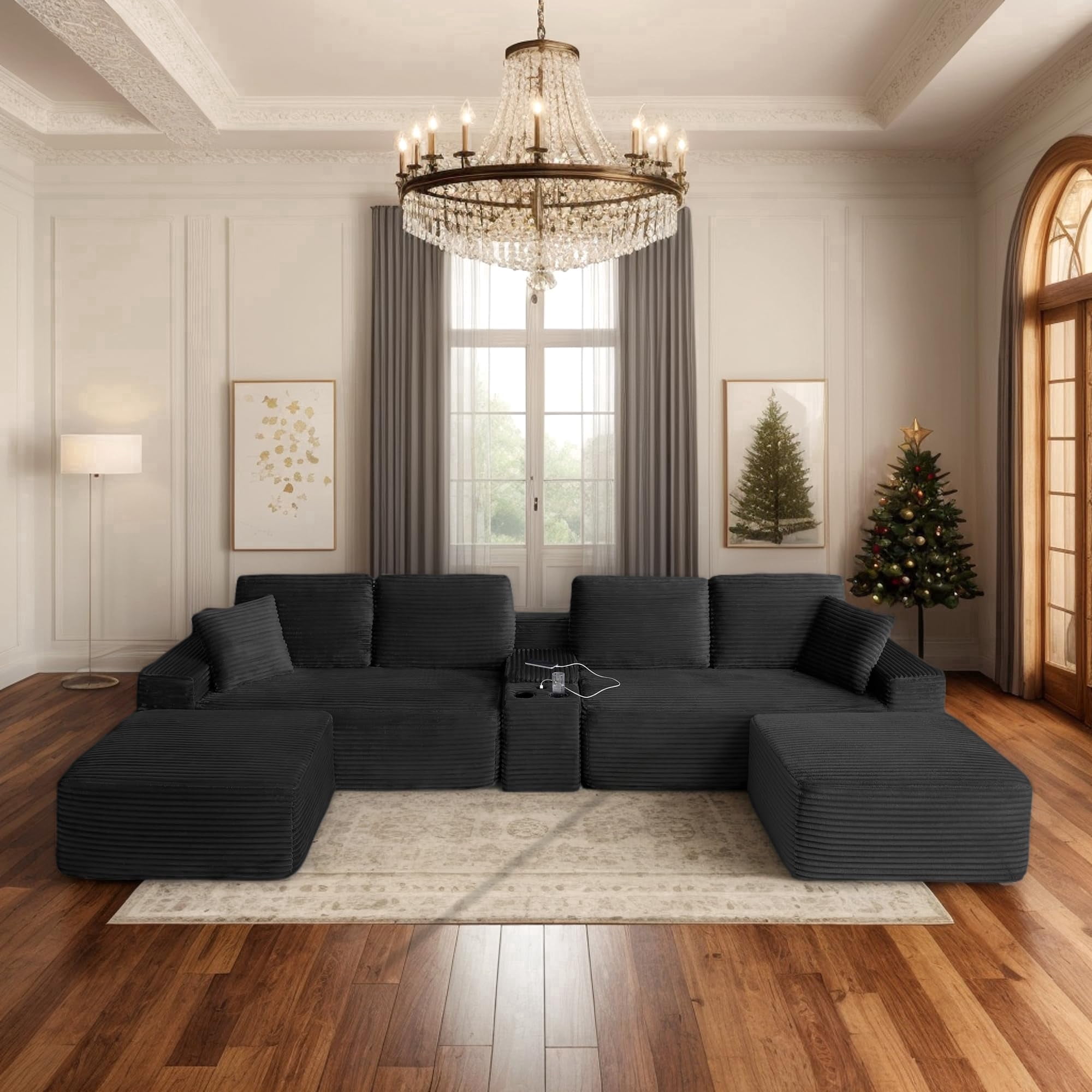 Eyisean 125" Oversized Comfy Modular Sectional Sofa Cloud Couch with ...