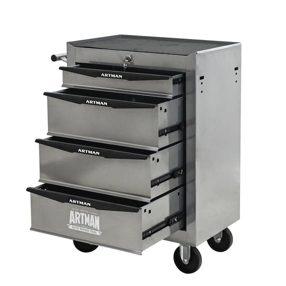 Eyisean 20" 4-Drawer Rolling Tool Chest on Wheels, Heavy Duty Mobile Metal Tool Box Organizer with Lockable Wheels & Ball Bearing Drawers, Multifunctional Steel Tool Cart for Repair Shop, Garage