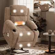 Eyisean 34.8" Motor Power Lift Recliner Chair with Cup Holder & Charging Port, Oversized Armchair with 8-Point Massage & Lumbar Heating, Easy Assembly, Electric Stand Assist Lift Chair for Elderly