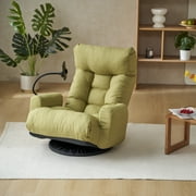 Eyisean 360  Swivel Floor Gaming Chair, Comfy Teddy Sofa Chair with Head & Back Support and Phone Holder, 5 Adjustable Positions, Folding Chaise Lounge Chair for Living Room, Bedroom, Gaming