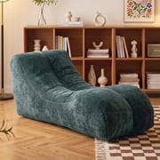 Eyisean 59" Polyester Indoor Chaise Lounge Chair, Ergonomic Curved Support Yoga Chairs, Comfy Bean Bag Reading Chair, Modern Lazy Floor Boneless Sofa for Small Space, Living Room, Bedroom