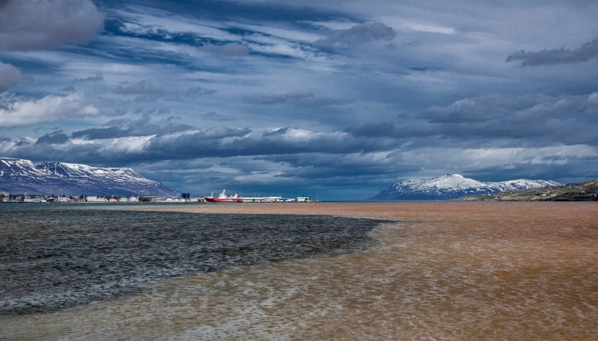 Eyjafjordur Akureyri Iceland Canvas Art - Panoramic Images (24 x 14)