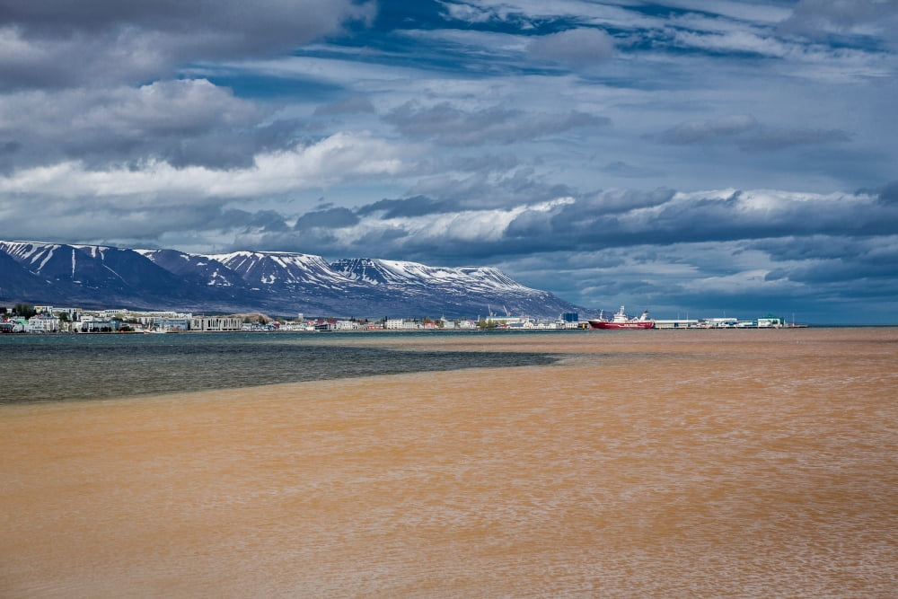 Eyjafjordur Akureyri Iceland Canvas Art - Panoramic Images (36 x 12)