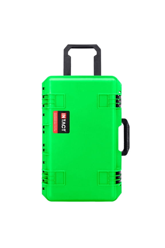 22 Inch Intact Premium Series Hard Rolling Carry-On Travel Case, Lightweight and Durable Design with Foam (Neon Green)