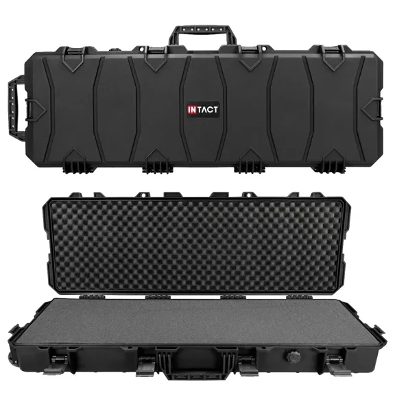 Eylar 39 Inch Intact Series Rolling Hard Rifle Case, Lightweight and Durable Stacker Design with Foam (Black)