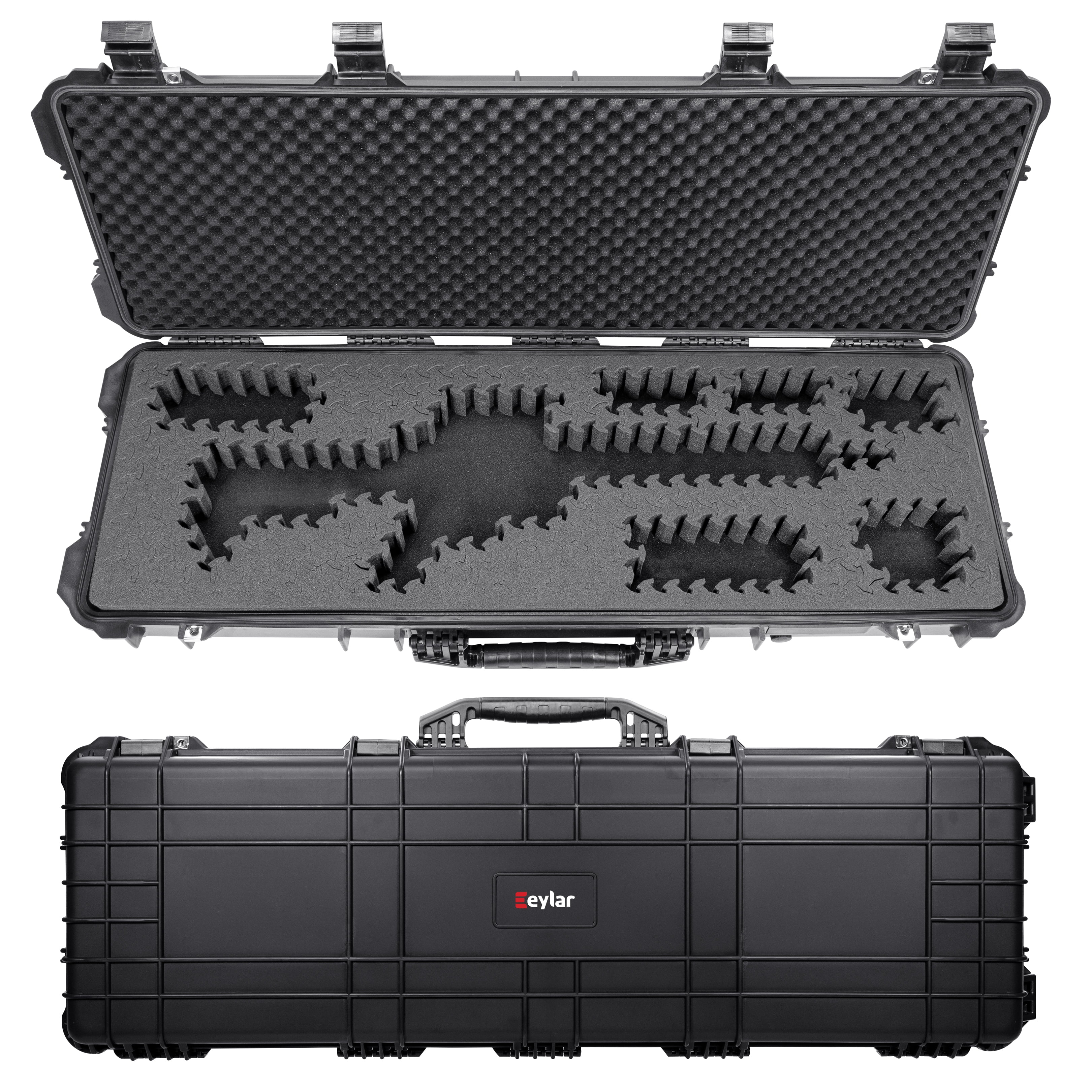 Eylar 44" Hard Rifle Case With Ragar Foam - Waterproof, TSA Approved, Rolling Case For Firearms