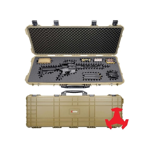 Eylar 44in Hard Rifle Case Equipped w/Ragar XP Crosslinked Foam Insert, Tan