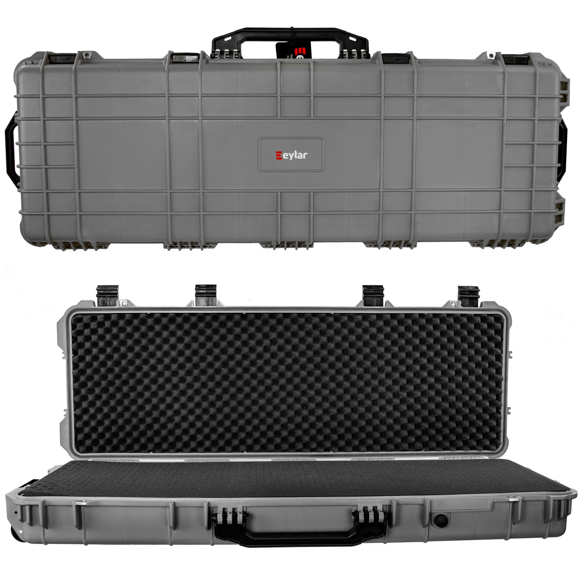 Eylar Standard 44in Waterproof Roller Hard Rifle Case w/Foam, Gray, SA00008-GRA