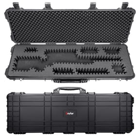 Eylar 48" Hard Rifle Case Equipped With Ragar Reconfigurable & Reusable XP Crosslinked Foam Insert, Waterproof, Shockproof, Meets TSA Requirements ( 1 Ragar Layer )