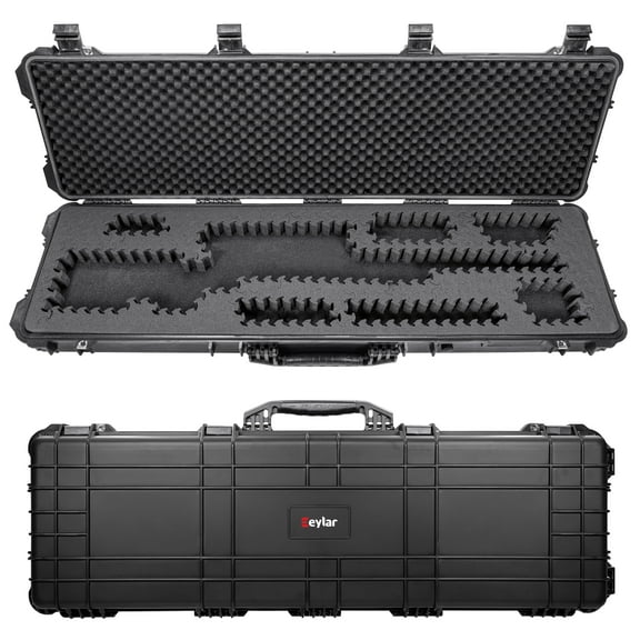 Eylar 53" Hard Rifle Case Equipped With Ragar Reconfigurable & Reusable XP Crosslinked Foam Insert, Waterproof, Shockproof, Meets TSA Requirements ( 1 Ragar Layer )