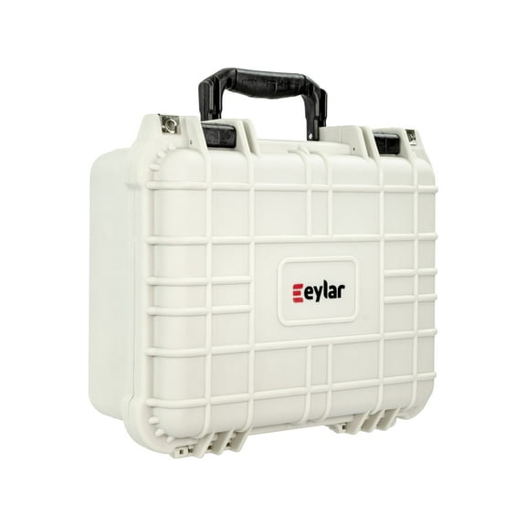 Eylar Compact 13.37in Waterproof Gear/Multi Gun Case Hard Case w/Foam, Polar Whi