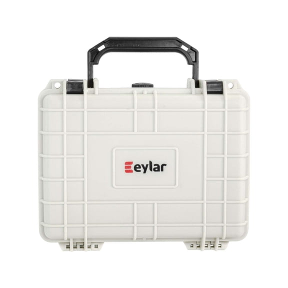 Eylar Compact 9.12in Waterproof Gear Hard Case w/Foam, Polar White