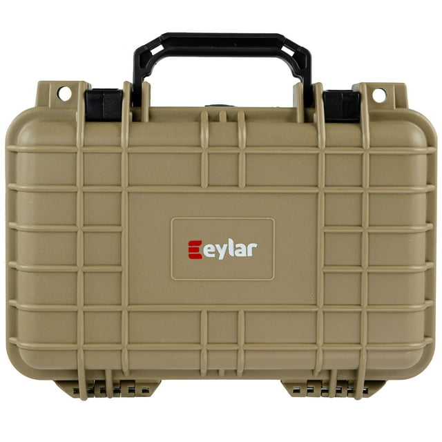 Eylar Hard Gun Case Water & Shock Proof with Foam, Tan,
