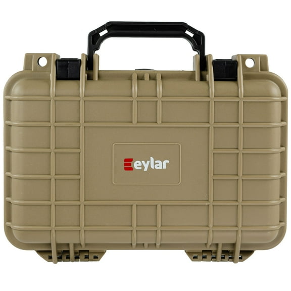 Eylar Hard Gun Case Water & Shock Proof with Foam, Tan,