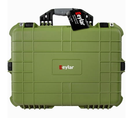 Eylar Medium 20in Protective Gear Case Water and Shock Resistant w/ Foam, Green,