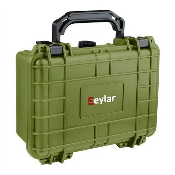 Eylar Small 8.12in Waterproof Gear Hard Case w/Foam, Green, SA00011-GRN