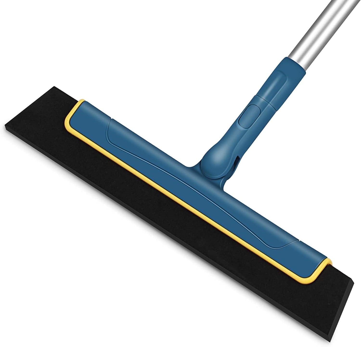 Eyliden 13.7" Blade Squeegee with Aluminum Long Handle 51", Water Foam Pet Hair Cleaning Broom, Blue